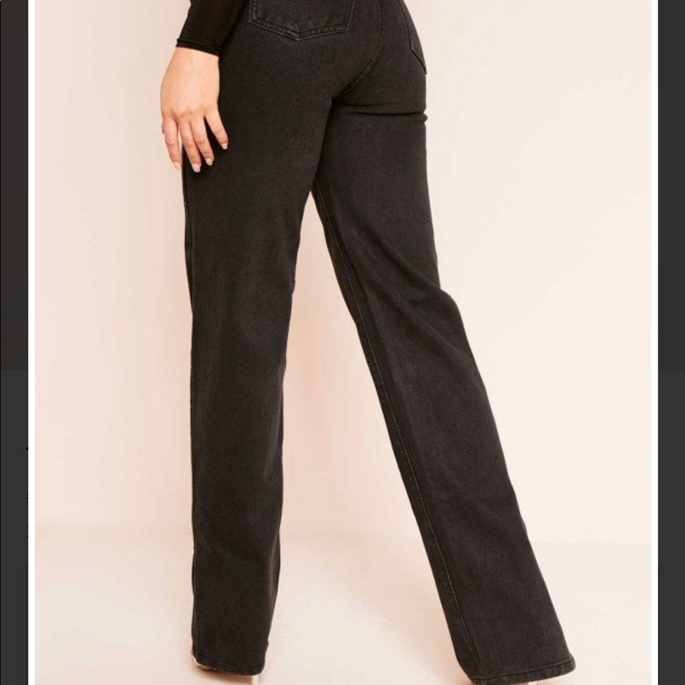 Black straight leg jeans